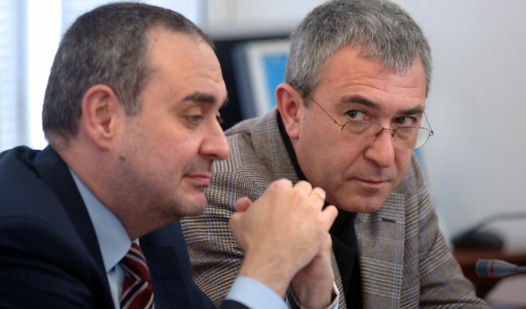 Главният прокурор Борис Велчев (вляво) и шефът на ВКС Лазар Груев