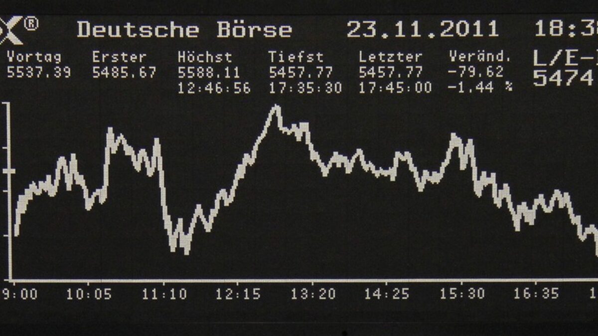 Водещият индекс във Франкфурт DAX завърши днешната търговия отново със загуба - от 1.44%