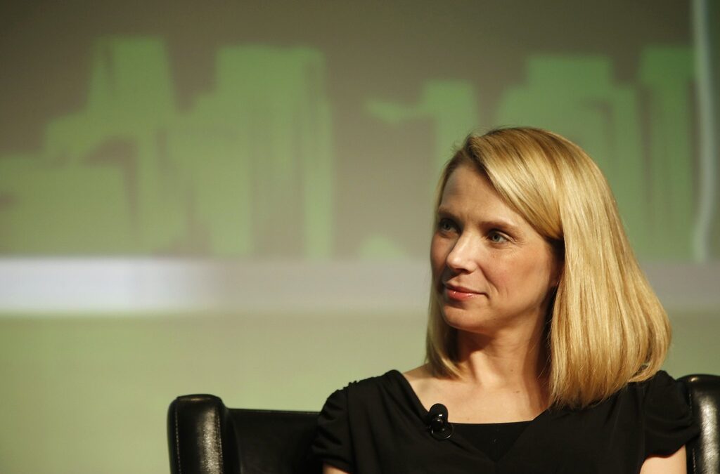 Изпълнителният директор на Yahoo Мариса Мейър по време на конференцията TechCrunch Disrupt в Сан Франциско.