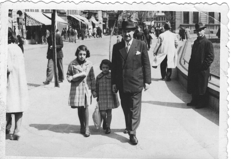Димитър Пешев с племенничките си Калуда и Кичка, април 1943 г.
