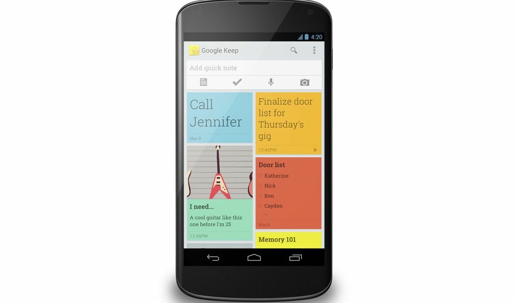 Google представи новото си приложение Google Keep