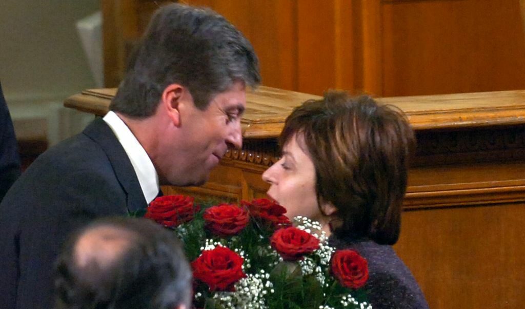 Кадърът е от януари 2007 г, когато Георги Първанов полага клетва пред Народното събрание за втория си президентски мандат.