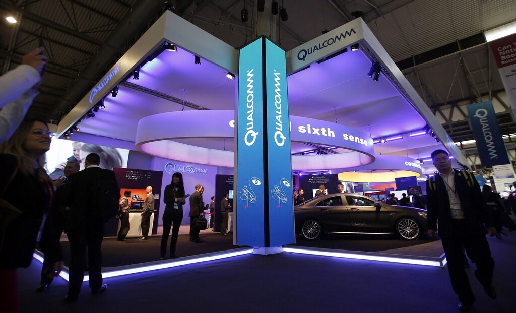 Щандът на Qualcomm на Mobile World Congress в Барселона.