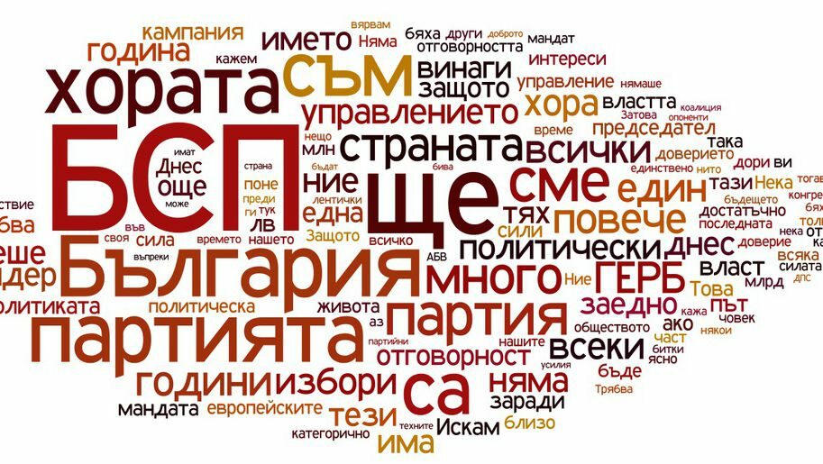Най-често използваните думи от Сергей Станишев по време на речта му