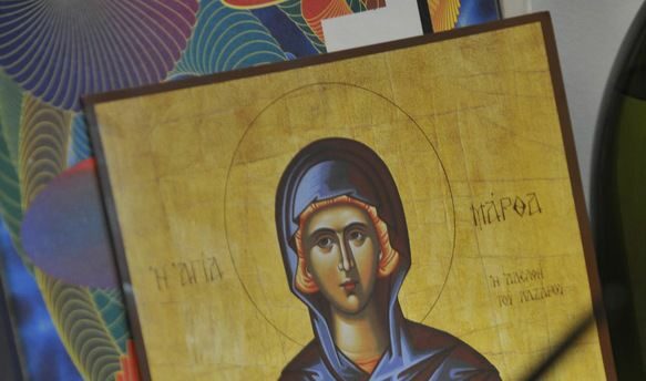 В ателието за икони на Клисурския манастир