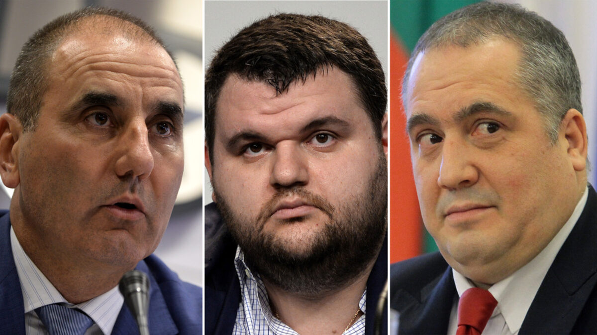 Депутатите Цветан Цветанов, Делян Пеевски и Слави Бинев