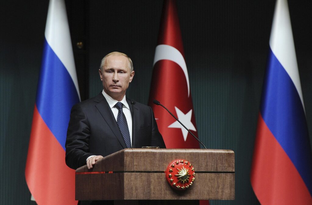 Президентът Путин говори на пресконференция в Анкара. Президентът Путин говори на пресконференция в Анкара.