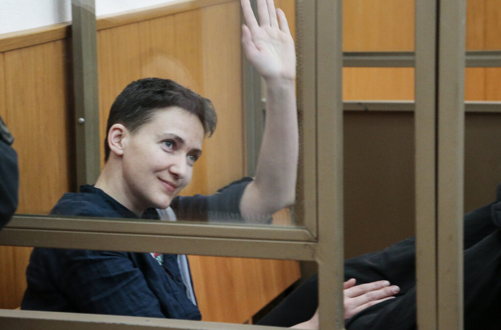 Надя Савченко на изслушването на присъдата си
