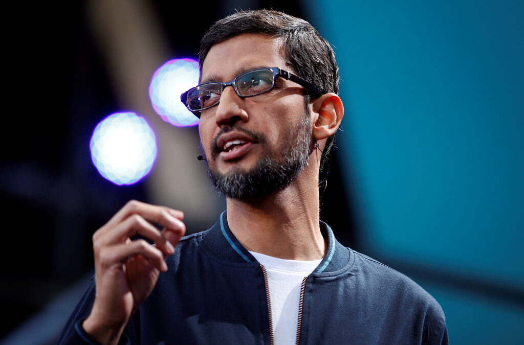 Изпълнителният директор на Google Сундар Пичай. Изпълнителният директор на Google Сундар Пичай.