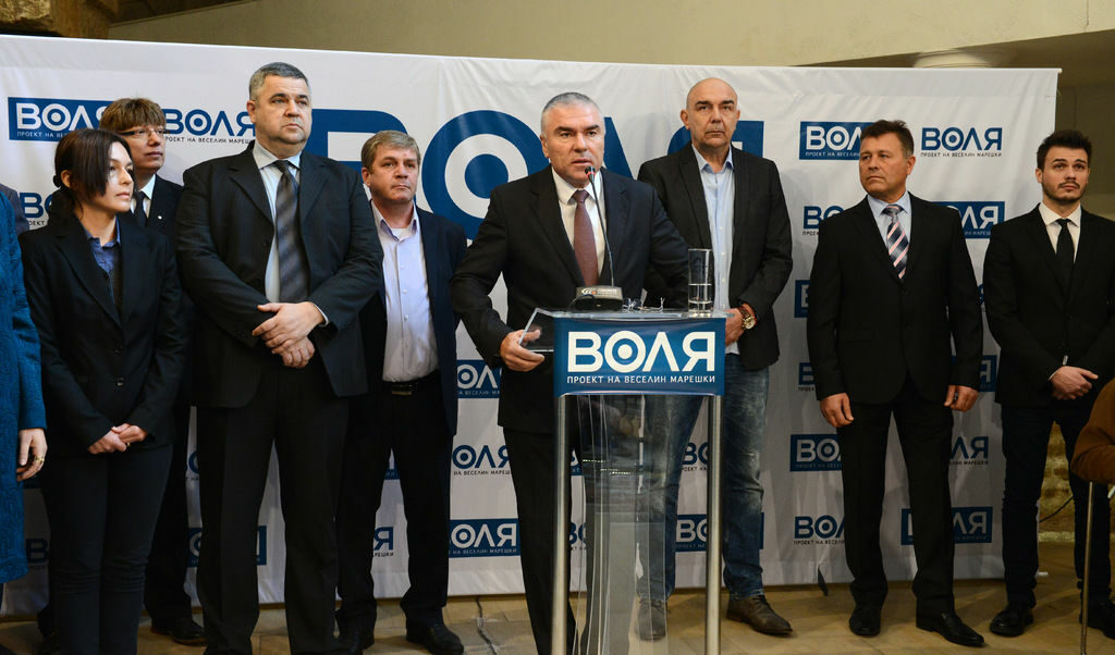 Веселин Марешки при представянето на "Воля"