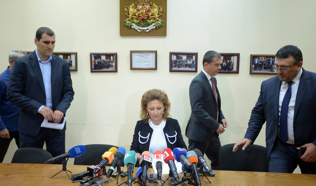 Кадър от брифинга на Специализираната прокуратура.