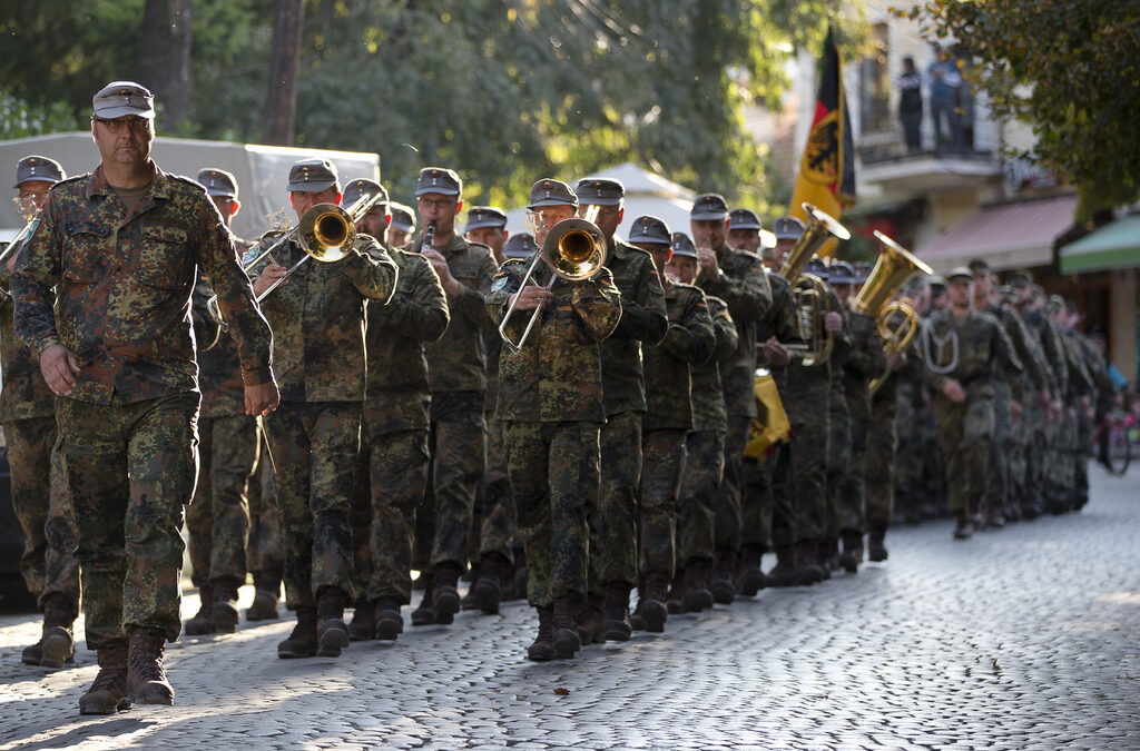 Германски военнослужещи, които участват в мисията на НАТО (KFOR) в Косово, 4 октомври 2018 г.