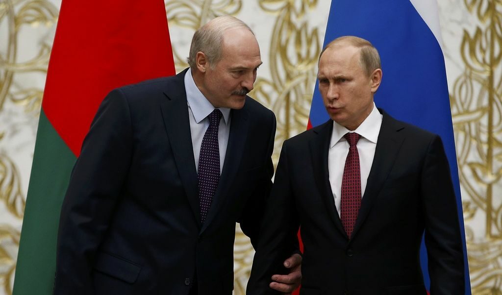 Президентите на Беларус и Русия, Александър Лукашенко и Владимир Путин.