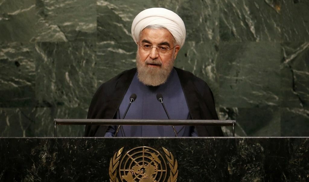 Президентът на Иран Хасан Рохани пред ООН, 2015 г.