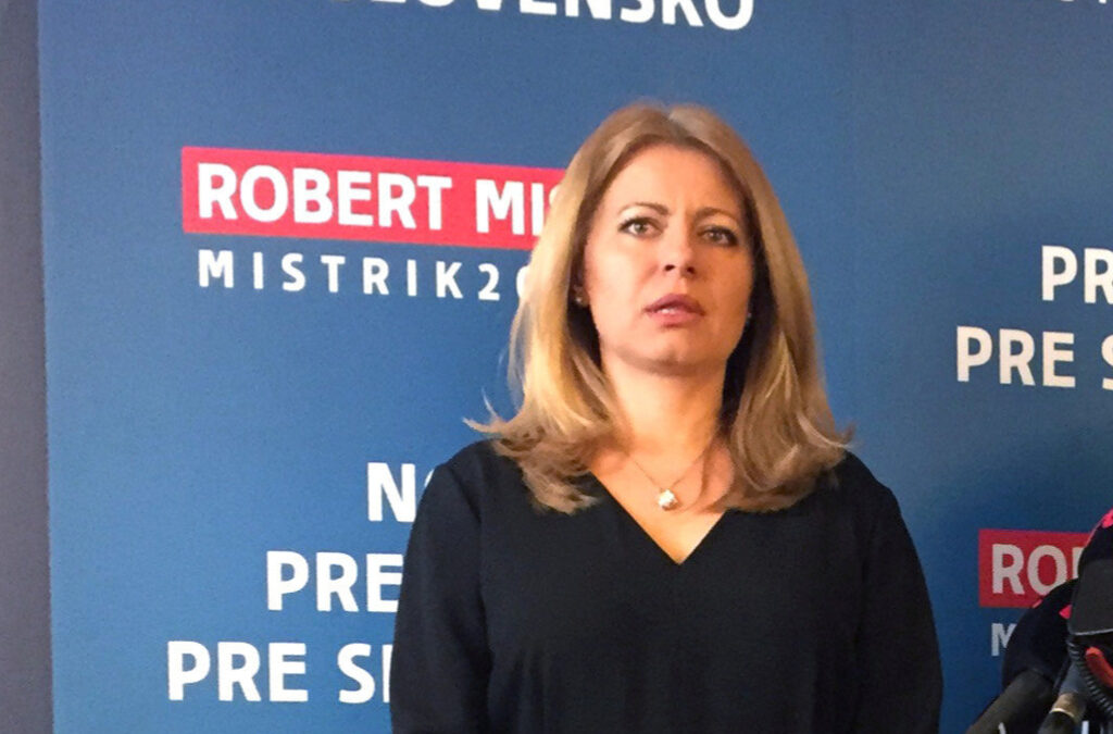 Зузана Чапутова при оттеглянето в нейна полза на Роберт Мистрик.