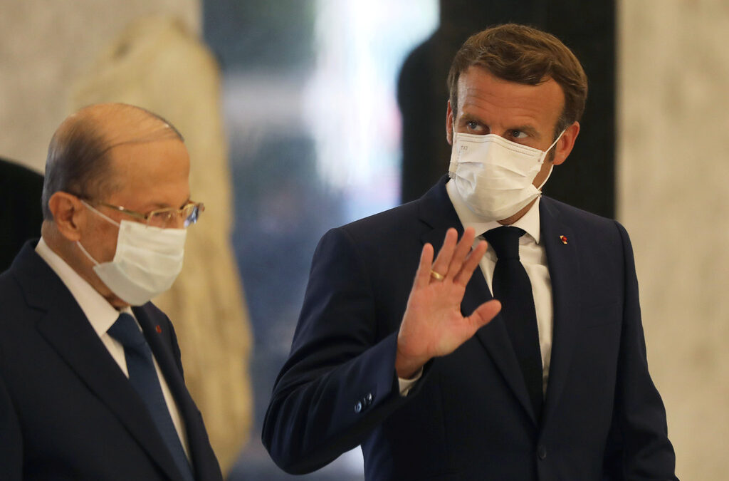 Президентът Мишел Аун с френския си колега Еманюел Макрон. Президентът Мишел Аун с френския си колега Еманюел Макрон.