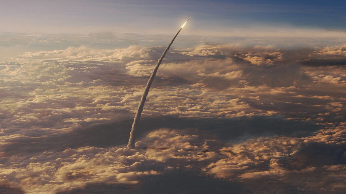 Илюстрация на полет на SLS