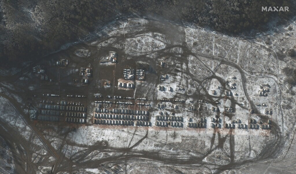 Кадър от 9 ноември, показващ лагер на руски войски в района на Елня югоизточно от Смоленск.