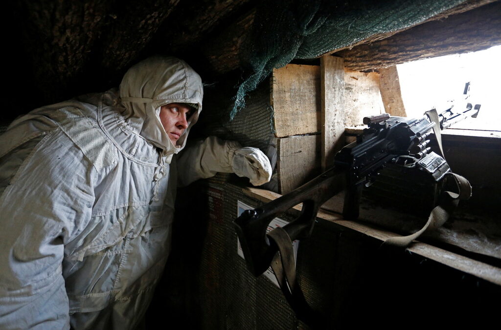 Боец от проруските части в Донбас.