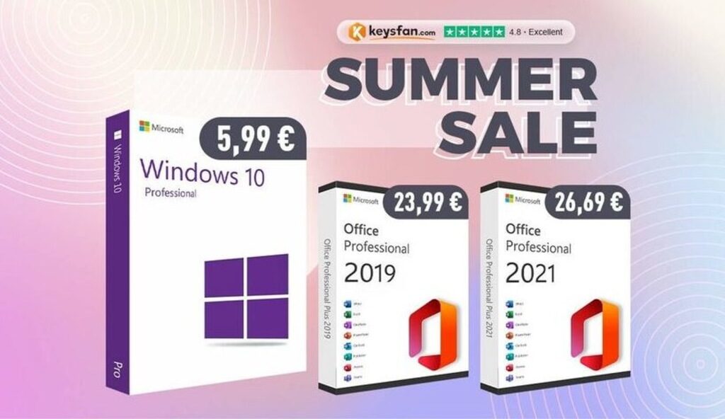 Лятна разпродажба: Оригинални доживотни лицензи за Windows 10 само за 5,99 €! Отстъпки до 62%!