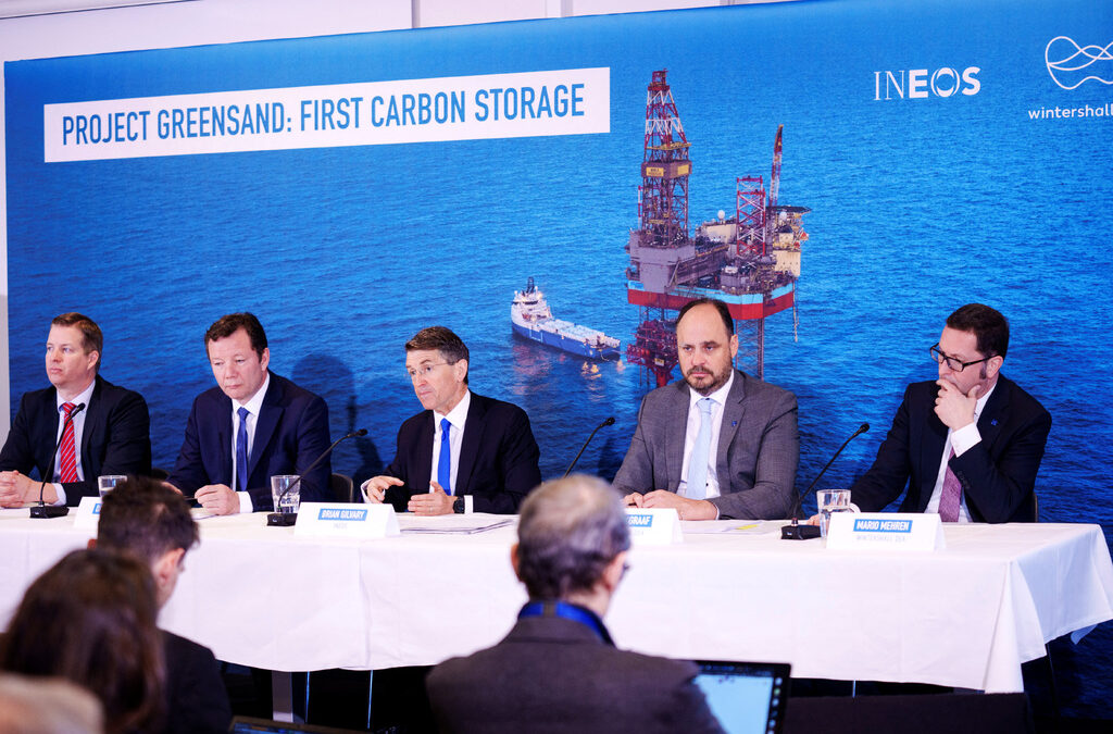 Кадър от пресконференцията на 8 март по повод началото на датския проект Greensand.