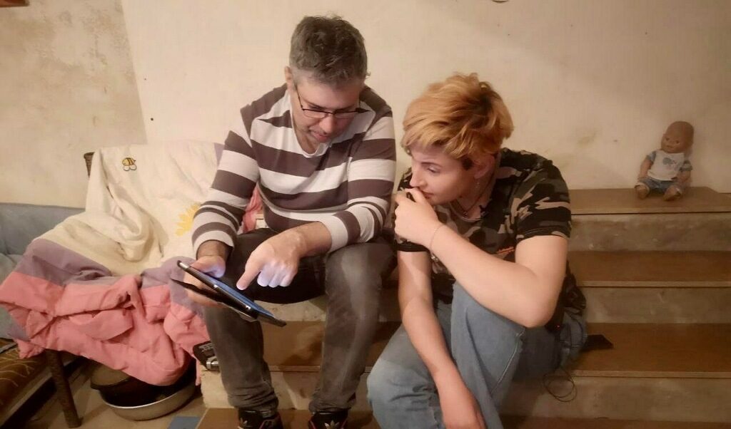 Евгений Афинеевски по време на снимки