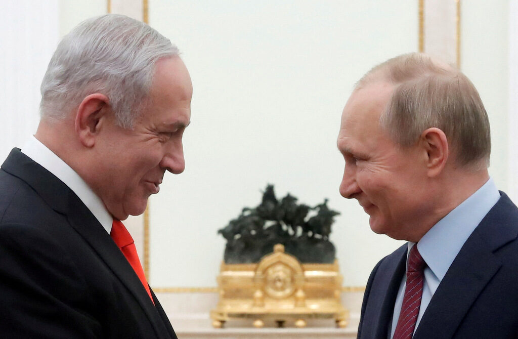 Руският президент Владимир Путин с израелския премиер Бенямин Нетаняху в Москва. Русия, 30 януари 2020 г.
