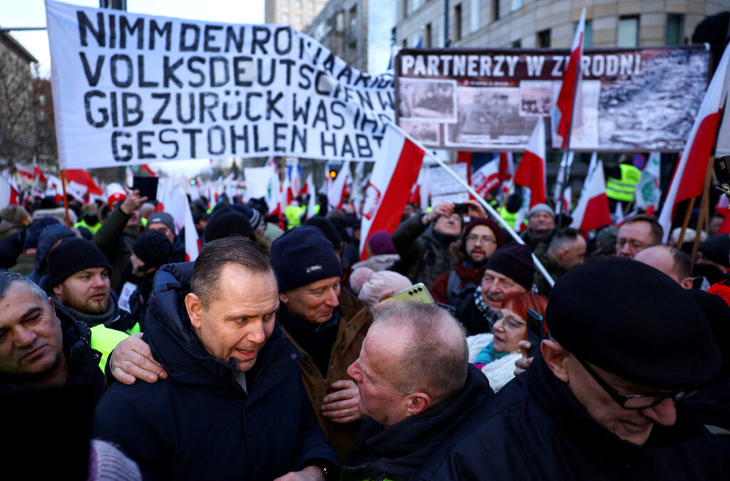 Масовите протести на полските фермери във Варшава.