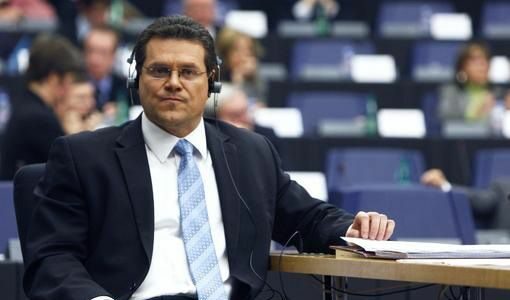 Марош Шефчович по време на изслушването в Европарламента<br />