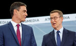 Испанският премиер и съперникът му проведоха хаотичен телевизионен предизборен дебат Испанският премиер и съперникът му проведоха хаотичен телевизионен предизборен дебат