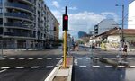 Фотогалерия: Ул. "Опълченска" заприлича на булевард, тротоари станаха бус ленти Фотогалерия: Ул. "Опълченска" заприлича на булевард, тротоари станаха бус ленти