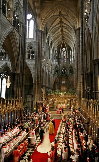 Kate Middleton and her father, Michael, arrive at Westminster Abbey for Kate's marriage to Britain's Prince William, in central London