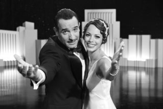 Actors Dujardin and Bejo are shown in a scene from "The Artist" in this publicity photo