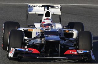 Sauber Formula One driver Kobayashi of Japan drives during a training session at the Jerez racetrack in southern Spain