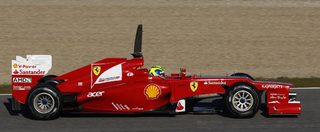 Ferrari Formula One driver Felipe Massa of Brazil drives during a training session at the Jerez racetrack in southern Spain