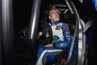 Finland's Latvala waits in his Ford Fiesta RS WRC during the World Rally Championship Rally Sweden in Hagfors