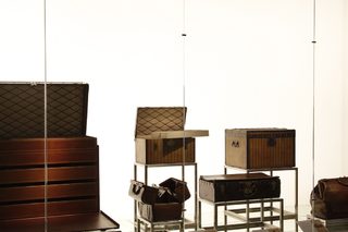View of a Louis Vuitton Drawer Trunk  during the press presentation of the 'Louis Vuitton - Marc Jacobs: The Exhibition' at the Museem of Decorative Arts in Paris