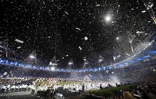 Britain's delegation takes part in the athlete's parade in the opening ceremony of the London 2012 Olympic Games