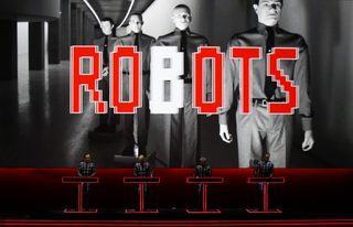 German electronic band Kraftwerk perform with a 3d stage set at the Tate Modern in London