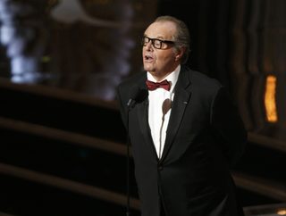 Actor Jack Nicholson presents the award for best motion picture at the 85th Academy Awards in Hollywood