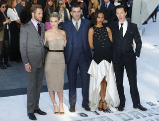 Cast members of "Star Trek Into Darkness" pose for photographers at the film's international premiere in Leicester Square, London