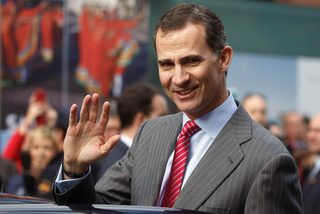 File photo of Spanish Crown Prince Felipe waving at an event in Madrid