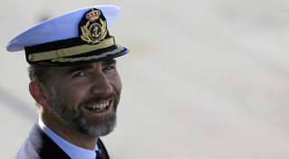 File photo of Spain's Prince Felipe smiling during an event in Rota