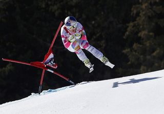 Vonn of the U.S. skis during the women's downhill race at the Alpine Skiing World Cup Finals in Meribel