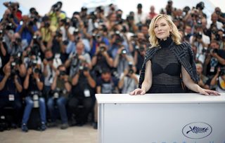 Cast member Cate Blanchett poses during a photocall for the film "Carol" in competition at the 68th Cannes Film Festival in Cannes