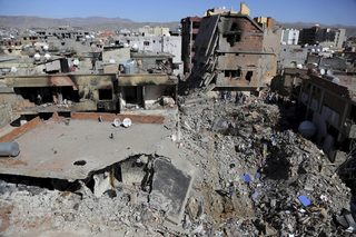Buildings, which were damaged during the security operations and clashes between Turkish security forces and Kurdish militants, are seen in the southeastern town of Cizre in Sirnak province