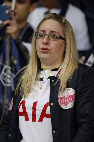 Tottenham fan during the ceremony after the game