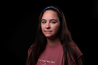 Heather Latzko, 22, poses for a #MeToo portrait in Detroit