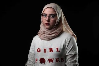 Samantha Hanahentzen, 17, poses for a #MeToo portrait in Detroit