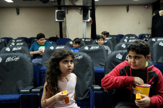 Children are seen inside the first Saudi Arabia cinema in Jeddah